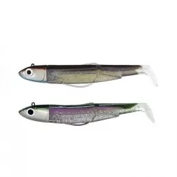 LEURRES FIIISH DOUBLE COMBO OFF SHORE 40GR BLACK MINNOW 140 SEXY BROWN / GREEN MORNING