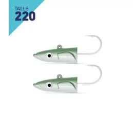 2 TETES PLOMBEES DEEP FIIISH CRAZY SAND EEL TAILLE 2 30G VERT NACRE