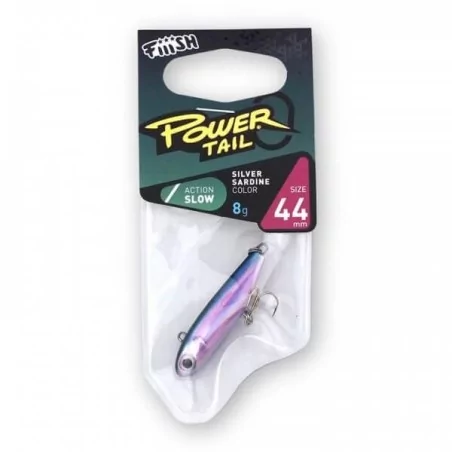 LEURRES FIIISH POWERTAIL SILVER SARDINE TAILLE 44 ABS 8G SLOW ACTION